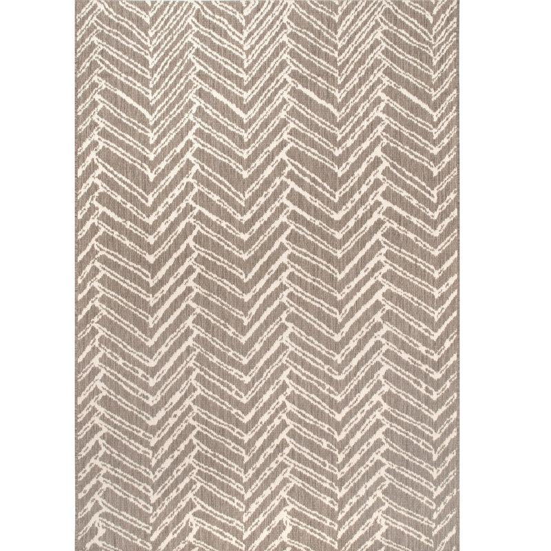 Corrigan Studio® Worthing Chevron Brown Indoor / Outdoor Use Area Rug